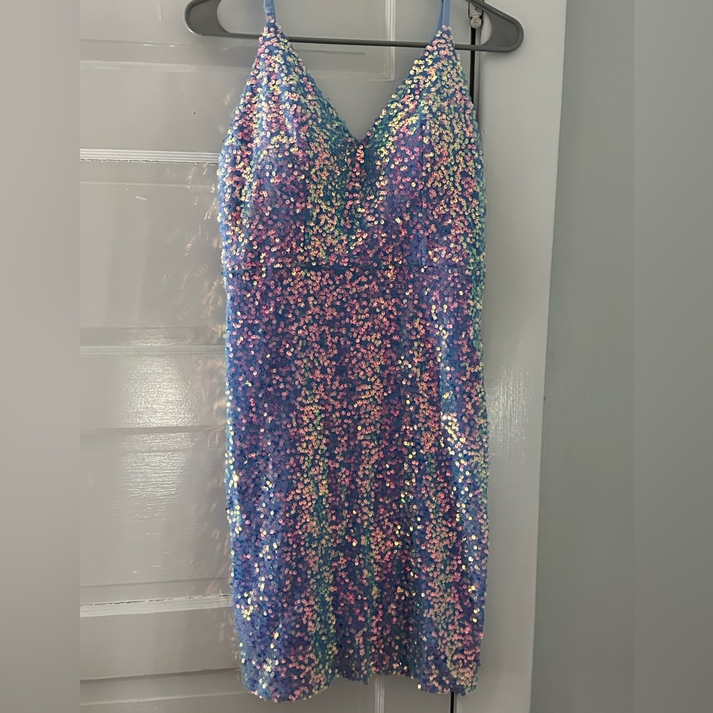 Large Sparkly Blue Dress